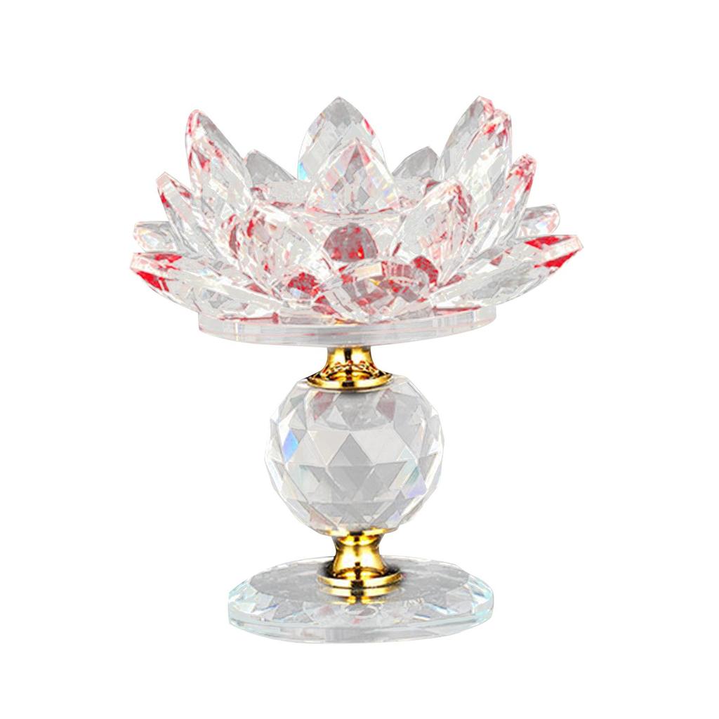 Teelichthalter aus klarem Glas mit Lotusblüte, Kerzenständer mit Glassockel, Kerzenleuchter für Zuhause, Party-Dekoration, Esszimmer-Ornament