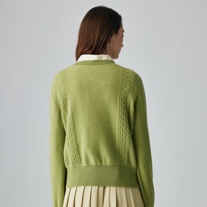 PALUOPO Women's 2025 A/W Cable Knit Pure Cashmere Sweater