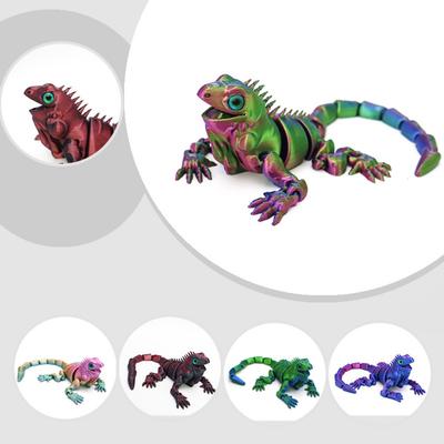 3D Printed Iguana Handicraft Animal Joint Model Creative Figurine Ornament Gift for Home Desk Decor