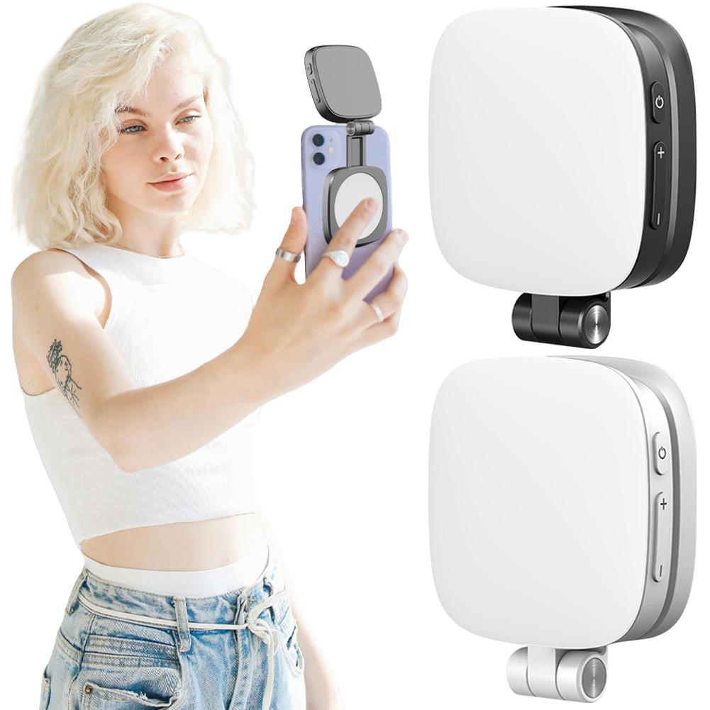 Magnetic Phone Selfie Light Pocket Light with Mirror Portable Selfie Light Rechargeable for Video Recording Conference