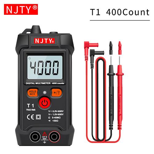 

NJTY Міні Цифровий Мультиметр Вимірювач Напруги AC/DC 4000 Відліків Розумний Мультиметр Ом NCV Інструменти Електрика Вимірювальні Прилади