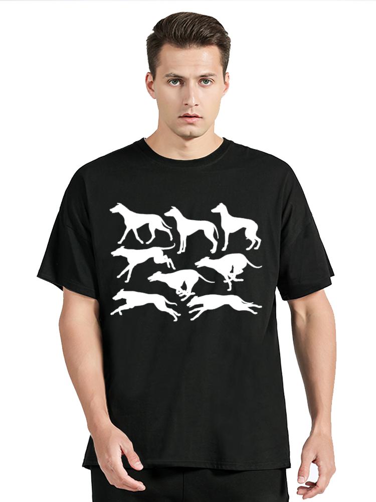 Greyhound Dog T-shirt Men's Clothing Cotton Tshirt Cartoon Graphic Oversized T Shirt Unisex Tops Tees Fitness Men's Clothing