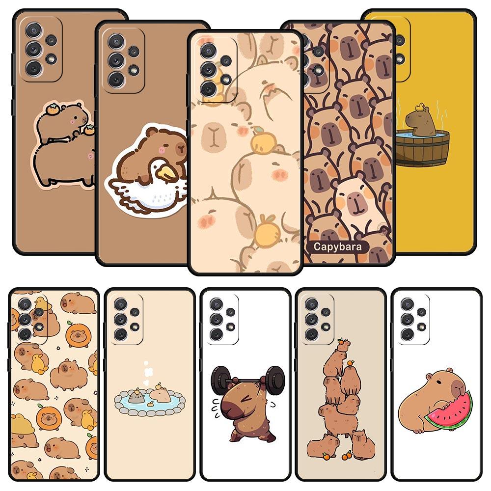 Cartoon Capybara Couple Paired Case for Samsung A51 A71 A21S A12 A11 A15 A25 A31 A41 A23 A33 A53 A73 A05S A13 5G A35 A55 Cover