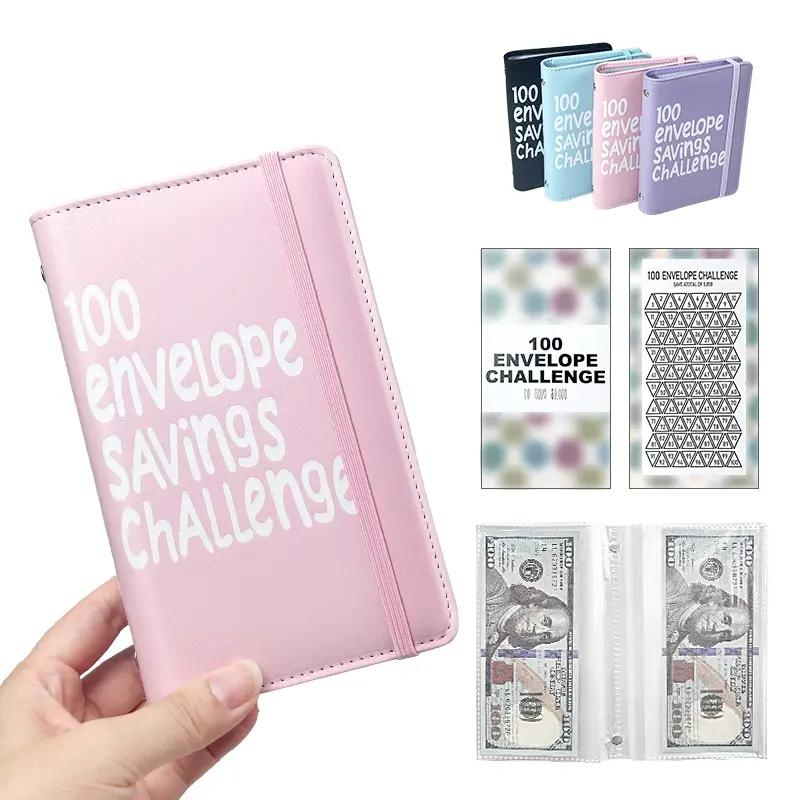 2026 New 100-Envelope Money Saving Challenge Set with Cute Stickers, Binder & Cash Envelopes, 100-Day Budget Planner to Save $5,050