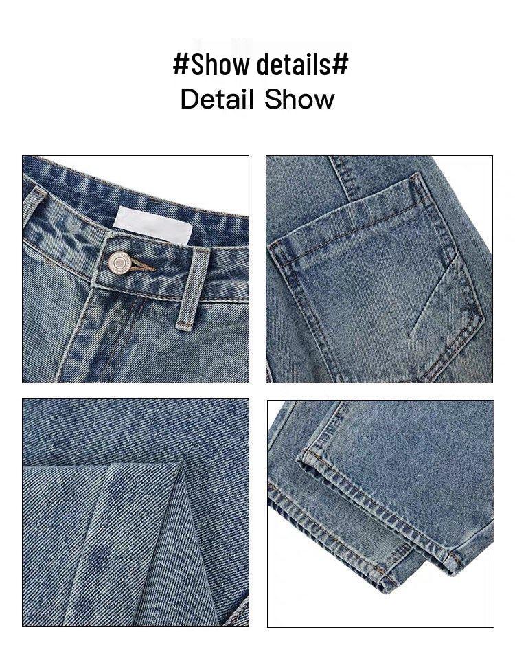 Damen Retro Blaue High-Waist Weitbeinige Jeans - Entspannte, Lockere Passform für Herbst/Winter 2026