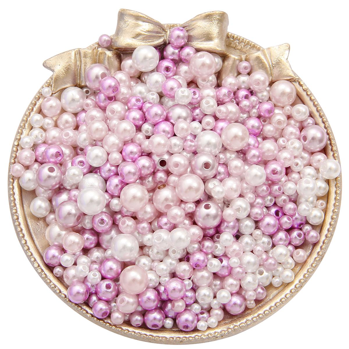 

150 шт. 3-8 мм круглые искусственные бусины из АБС-пластика с прямыми отверстиями для изготовления ювелирных изделий