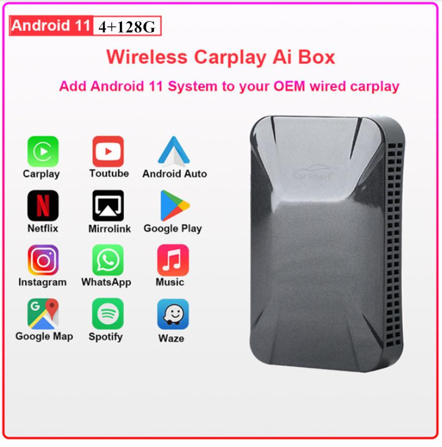 Android 11 For Carplay Ai Box Car Multimedia Player For Netflix Youtube 4G+128G