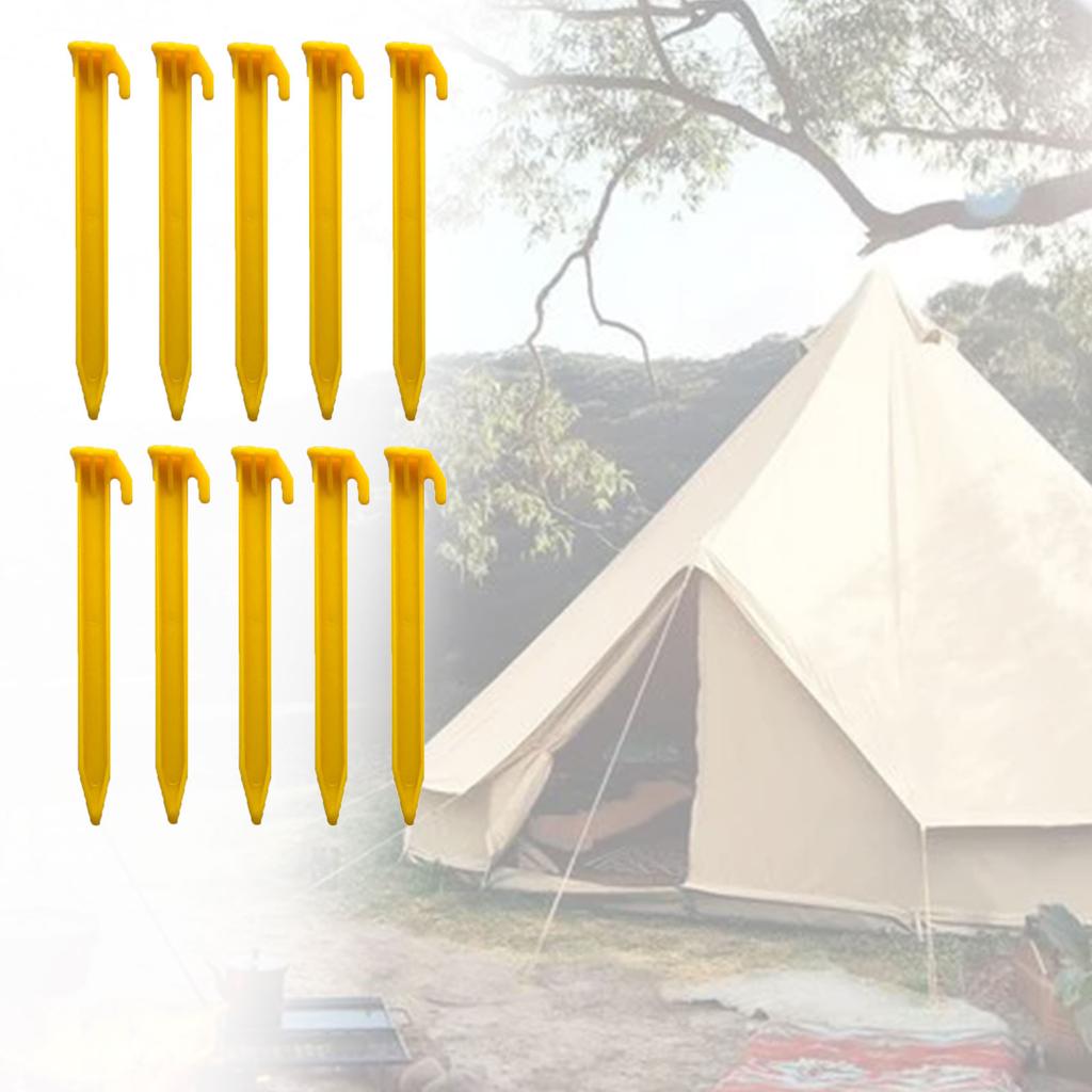 10Pcs Outdoor Ground Stake Campings Anchors Peg Plastic Tent Stake Heavy Dutys Beach Tent Peg Anchors Canopies Stake