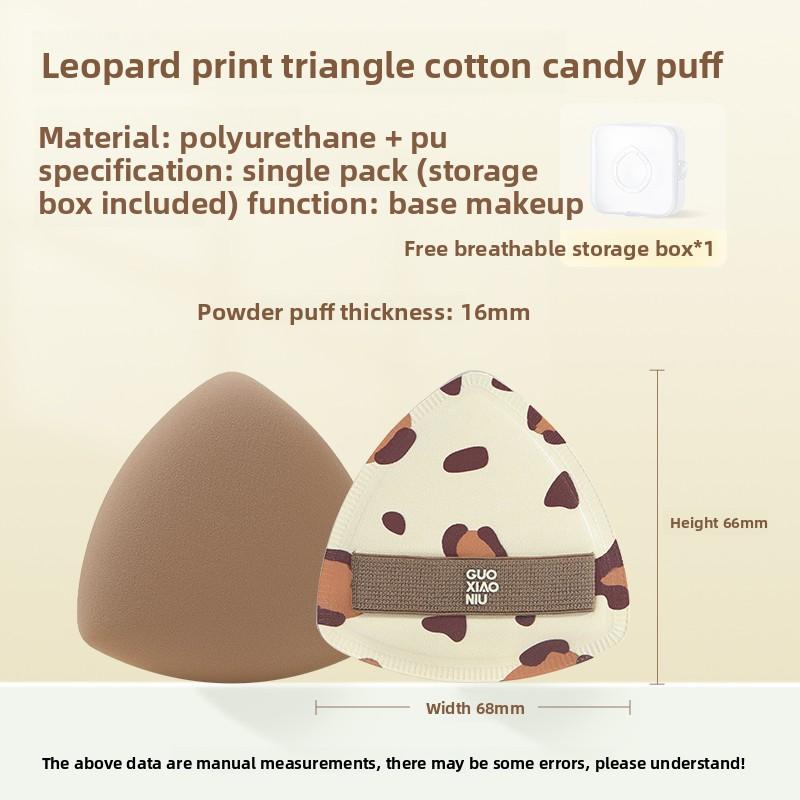 

GUOXIAONIU Brown Leopard Print Puffs Foundation Sponge Dry Wet Face Beauty Makeup Cosmetic Puff Soft Air Cushion Concealer Tool