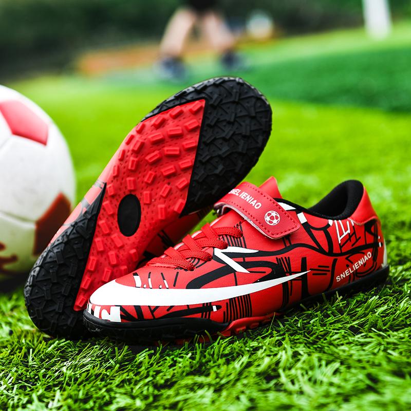 Ungdom Halkfri Slitstark Andningsbar Kort Nubb Kardborre Fotbollsskor Trend Mode Utomhus Fritid Sportskor