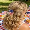 Usa Flag Heart Star Hair Claw Clips Patriotic Acrylic Hair Claws For Women Girls Independence Day Party Daily Hair Accessories