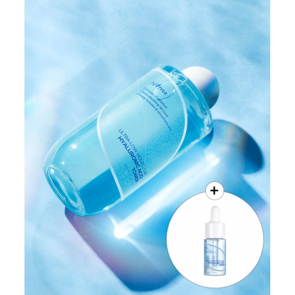 Isntree Ultra Low Molecule Hyaluronic Acid Toner 300ml  + Serum Miniature 20ml Free none