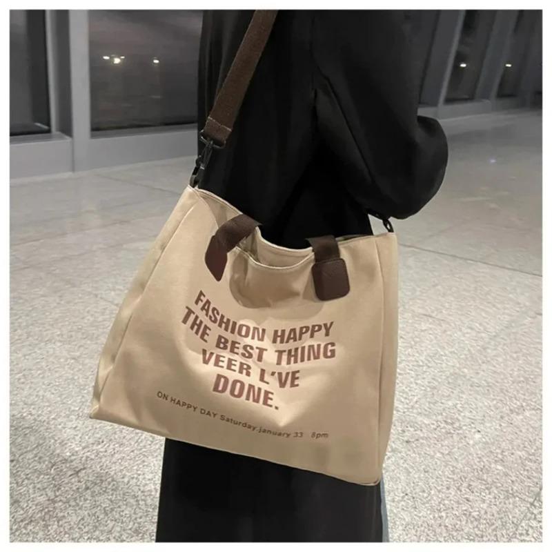 Multifunctional Chest Bag Fashion Trend Large Capacity Canvas Shopping Tote Bag Single Shoulder Bag Class Artistic Handbag 1Pc