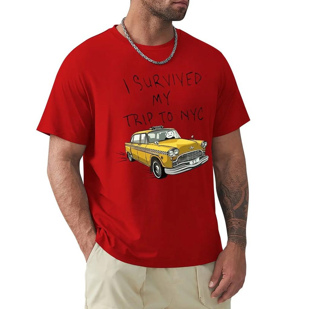 Tom  Same Style I Survived My Trip To NYC T Shirt Harajuku Short Sleeve T-shirt 100% Cotton Graphics Tshirt Tops