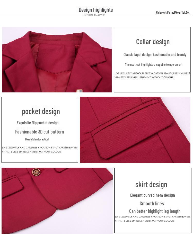2025 Boys' Multicolor Formal Suit Set - Student, Host & Performer Attire