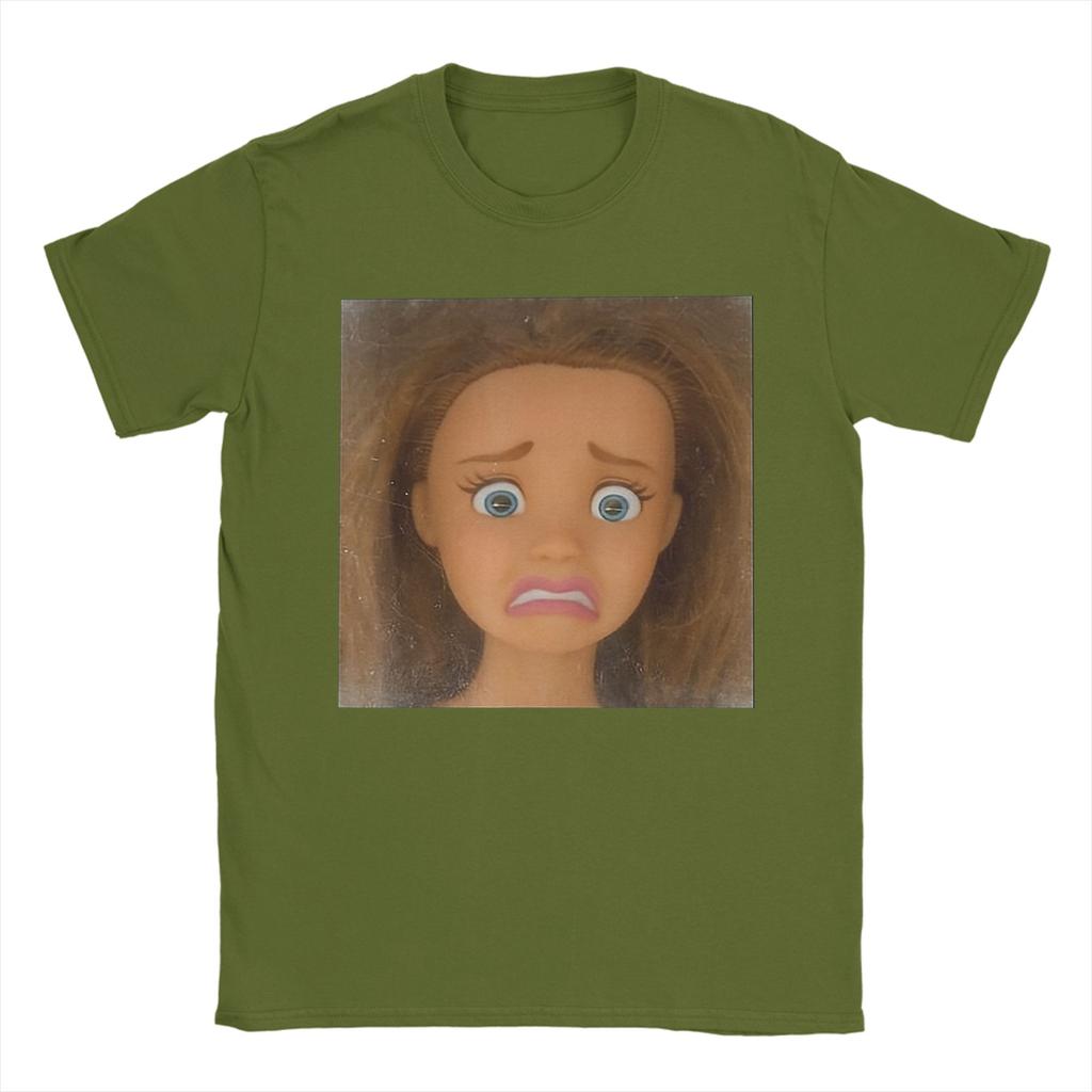 Funny Disgusting Doll Face Meme T Shirt Summer  Cotton TShirts For Men Harajuku Casual Tshirt Short Sleeve Y2K Retro Tees