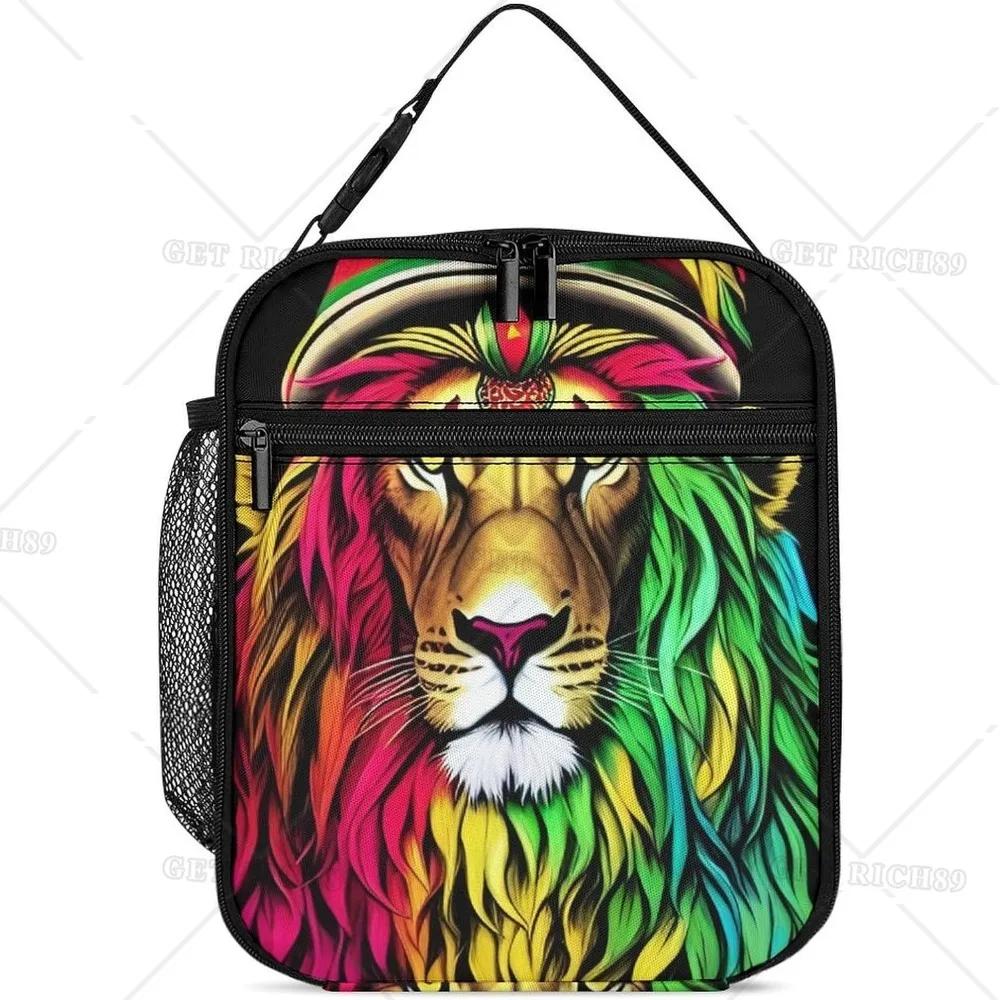 Fantasy Lion Sun and Moon Art Lunch Box for Women Men Kids Trip Picnic Office - Large Capacity Lunch Bag Thermal Pail Container