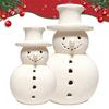 Light Up Snowman Christmas Decor LED Lighted Handmade White Snowman Figurine Winter Rustic Tabletop Ornaments for Holiday Home Decor