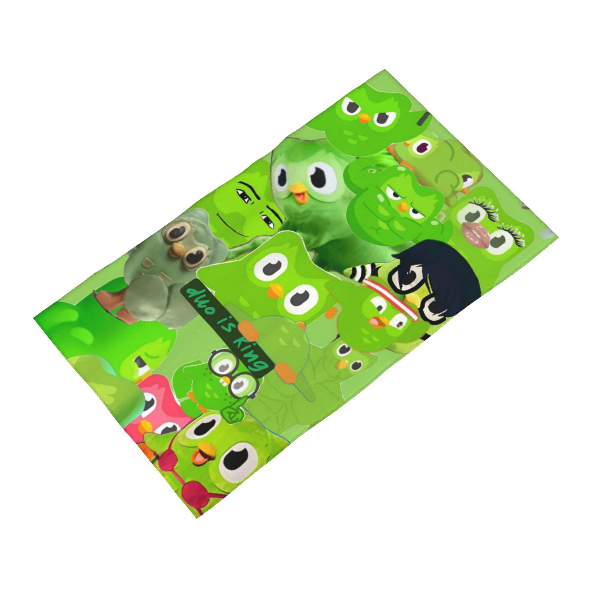 Ka Chen Muxi White Duolingo Owl Duo Soft Face Towel Quick Dry Pool Bath Cotton Towels Absorbent Quick