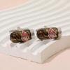New fun cigar-shaped French cufflinks with a baked enamel finish, suitable for both business and casual occasions, featuring alloy cufflink studs.