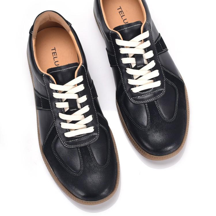 Men's Retro Genuine Leather White Skate & Sports Shoes for Autumn