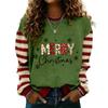 Women's Long Sleeve Christmas Print Neck Pullover Sweatshirt Casual Winter Top
