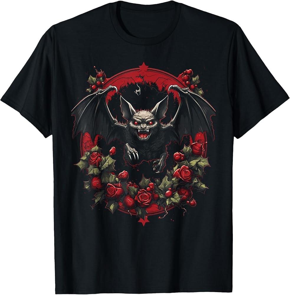 Vampire Bat Christmas Xmas Holiday Scary Spooky T-Shirt Unisex T-Shirt XL
