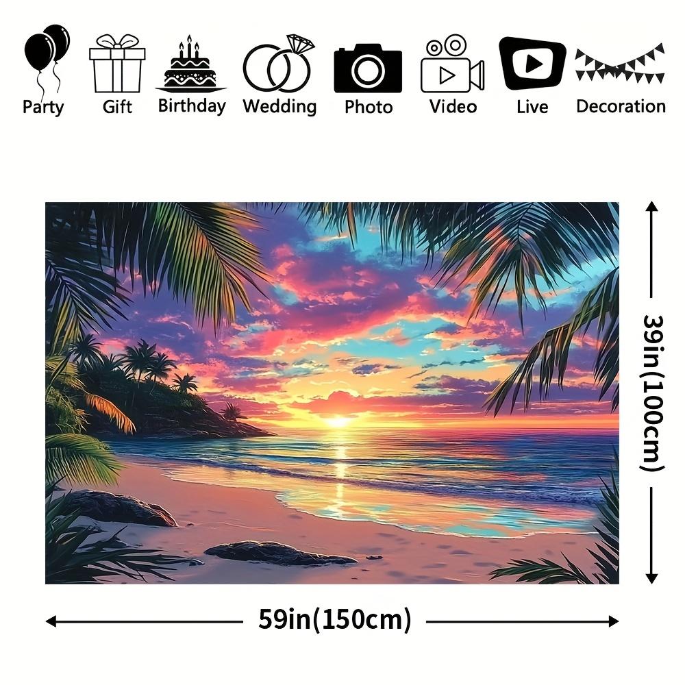 1Pcs Tropical Beach Sunset Ocean View Decoration Background Summer Backdrop Decorations For Photo Studio Photo Booth Party