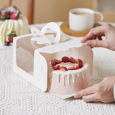 5/10 ks Přenosná krabička na dort s průhledným okénkem Papírová dárková balicí krabička Svatba Narozeninová oslava Kontejner na muffinový dort Baby Shower