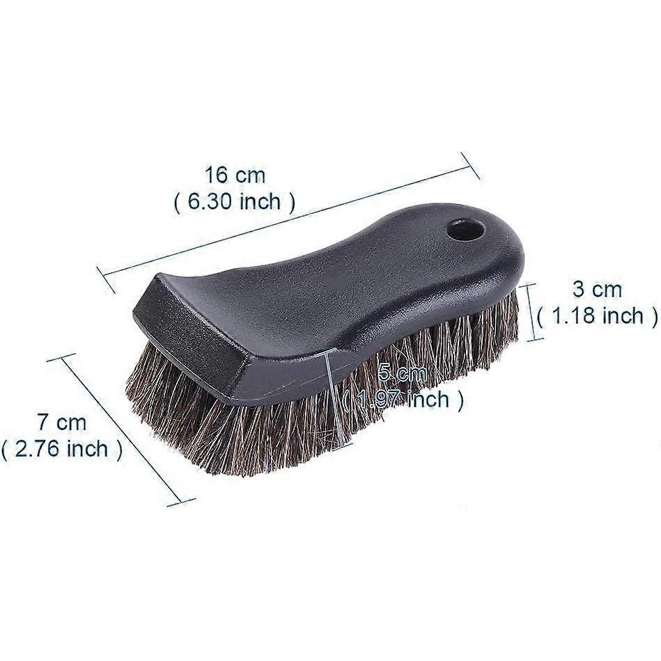 Car Cleaning Brush, Soft Horsehair Brush with Non-Slip Handle for Cleaning Rims, Chassis,2024 Ping