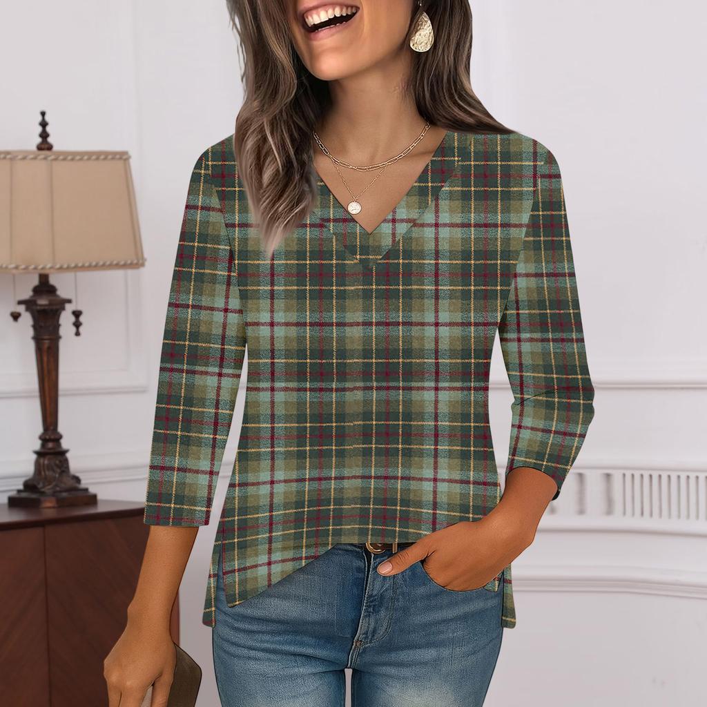 3/4 Sleeve Shirts For Women Print Graphic Tees Blouses Casual Plus Size Basic Tops Pullover