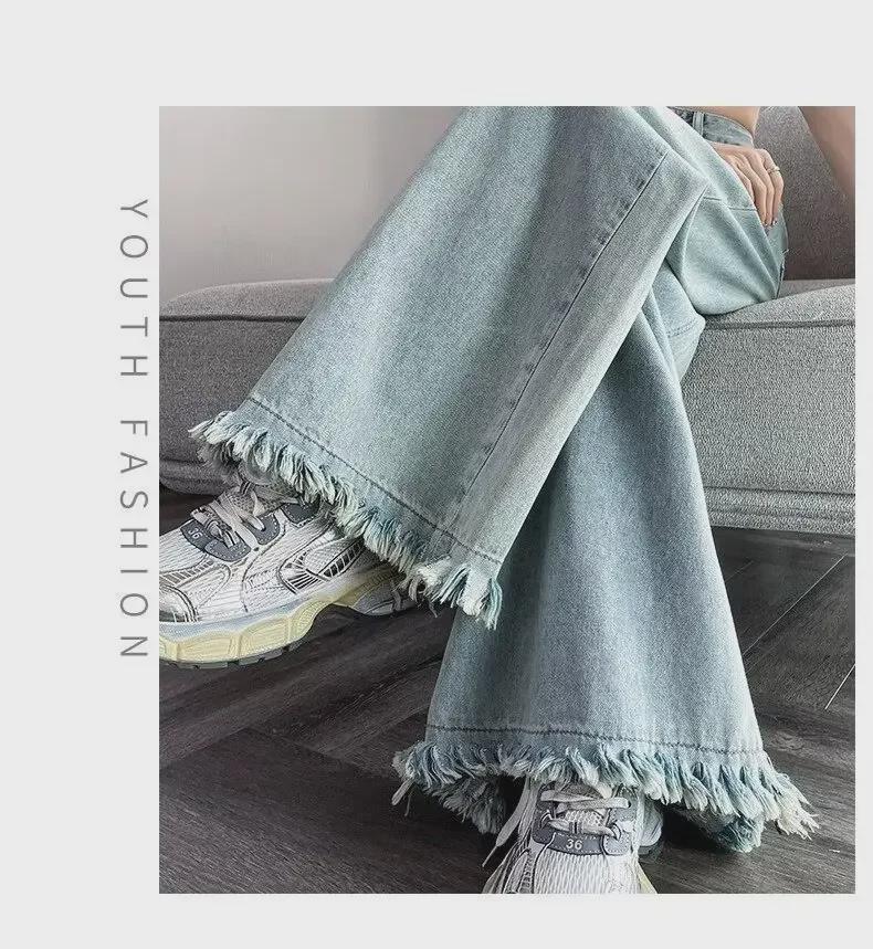 Women's High-Waist Straight Leg Jeans - Loose Fit, Perfect for Spring, Autumn, and Winter 2024