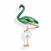 Vibrant Enamel 3D Flamingo Brooch with Pearl Lapel Pin Corsage