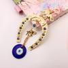 Golden Horse Shoe Elephant Pendant Nepal Glass Decor - Metal Hanging Ornament for Home Blessing Gift