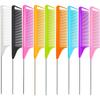 1/2/5pcs Multicolor Professional Pointed Tail Hair Comb Anti-Static Dyeing Brush Barber Steel Needle Comb Salon Hairstylist Accessories