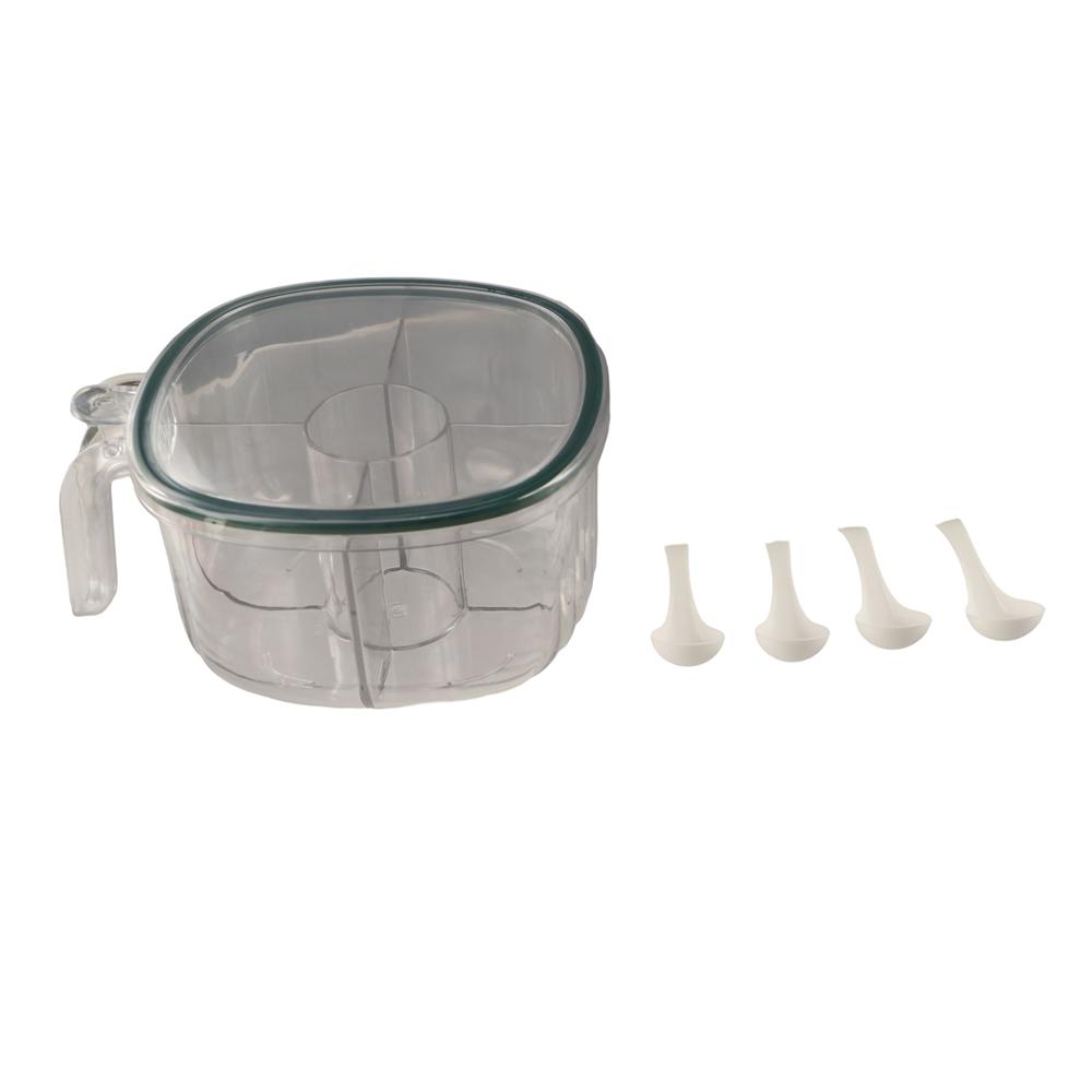 Sealed 4-compartment Seasoning Box Plastic Condiment Jar Durable Spice Storage Box  for Home