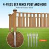 No Dig Ground Anchor, 4 Pack 3.94 X 2.76 X 27.56 In DIY Screw In Post Stake, Includes 6 Lag Bolts & a Rebar, U-Shape Heavy Duty Steel Post Holder,