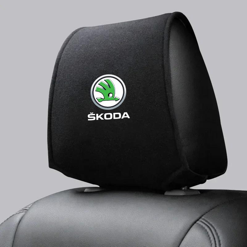 bsqdr6 Car Seat Headrest Cushion Protector Cover Anti-Dirty Seat Cotton Easy to clean For Skoda Kodiaq Octavia 3 Yeti Karoq Rapid Fabia