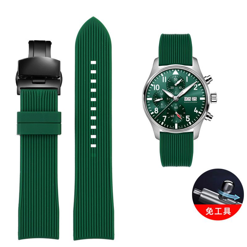 Classic Arc Mouth Watchband 22mm 20mm for Mido Casio EFR-303 ECB900 Citizen Longines Omega Rubber Silicone Watch Band Waterproof