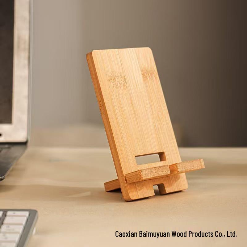 Bamboo Wood Phone Stand - Simple Holder for Watching TV Series or School Use