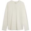 Casual Commuting Blended Knit Long Sleeve T-Shirt Men Tops Milk-White 4RC255G-1