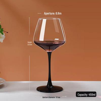 Shangqi Kristall Schwarz Stiel Burgunder Weinglas Set