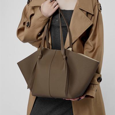 Genuine Leather Large Underarm Shoulder Bags For Women  Luxury Designer Trapeze Purses Tote Ladies Handbags