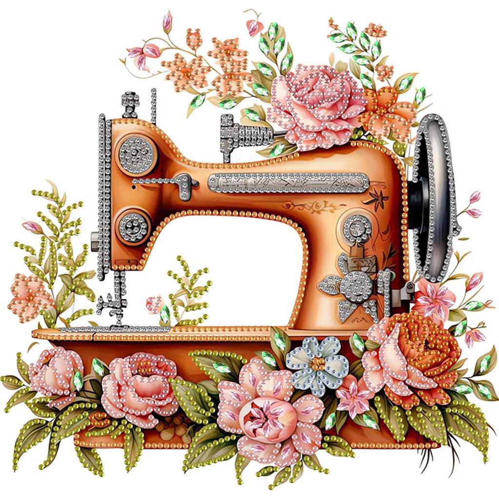 Sewing Machine Partial DIY 5D Special Shaped Drill Diamond Art Kits for Adults/Beginners Gift Idea Home Wall Decor 30x30cm