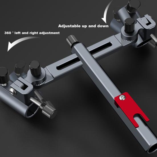 Dvojitý držák rybářského prutu Nastavitelný o 360 stupňů Hliníková slitina hořčíku Vysoce výkonný stojan na rybářské pruty Venkovní příslušenství pro rybaření