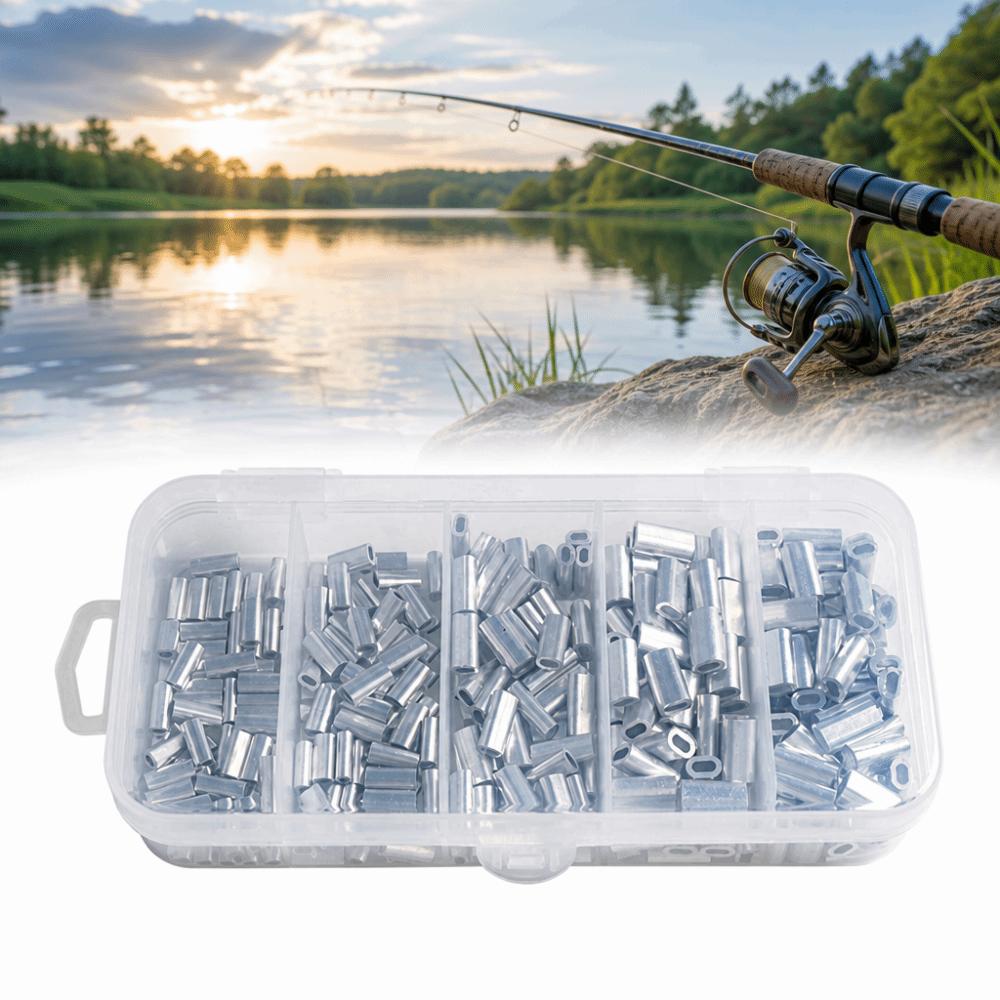 200/250/300/500PCS Single Barrel Fishing Crimp Sleeves  Fishing Accessories