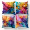 Home Decor Colorful Marbled Abstract Pattern Throw Pillow Pattern Cushion Cover Suitable For Sofa Bedroom Car Pillow Cover
