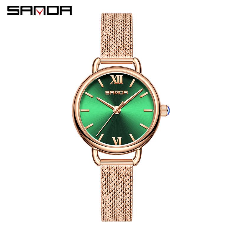 Sanda Women's Retro Roman Numeral Quartz Watch - Fashionable, Simple, and Waterproof
