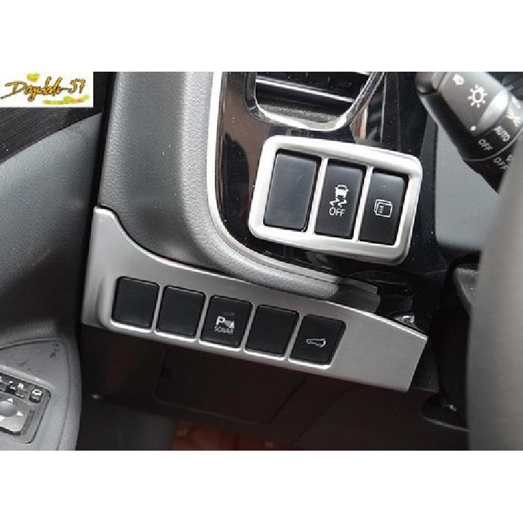 Fits For Mitsubishi Outlander 2013- Silver Headlight Button Frame Cover Trim