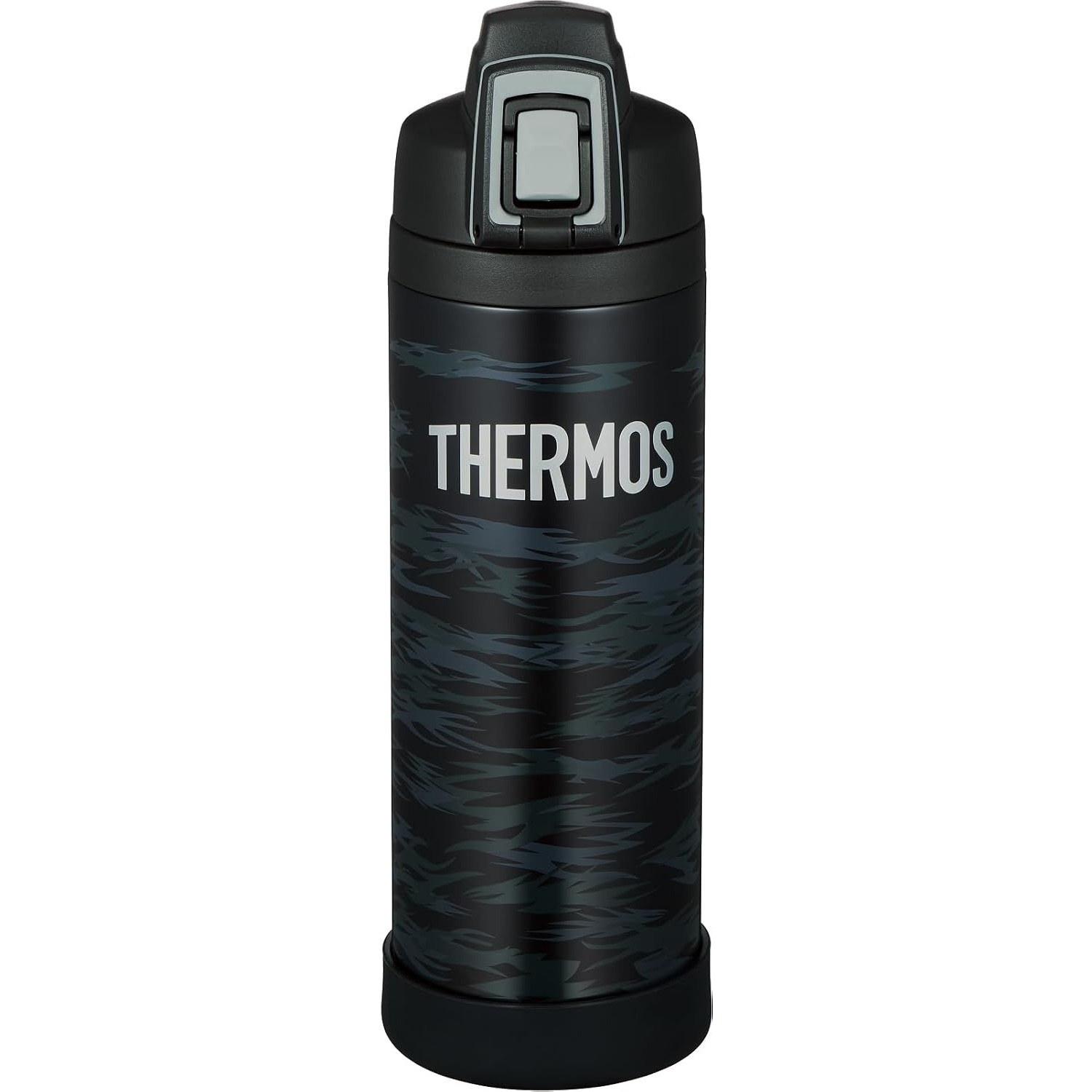 Thermos Water Bottle Vacuum Insulated Sports Strap 1L Black Gray Cold Retention Only FJI-1001 BKGY